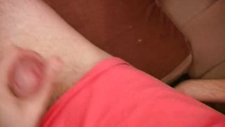 Captivating 1st timer takes his slick dick then gets off